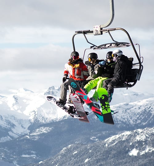 people enjoy lift ropeway activity in winter sport